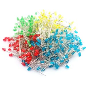 50 PCS 3mm LED Red, Green, Blue, Yellow, White, 10 pics Each Led Light
